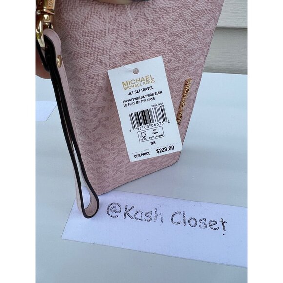 Michael Kors wristlet large phone case wallet MK signature DK powder blush - Picture 4 of 6